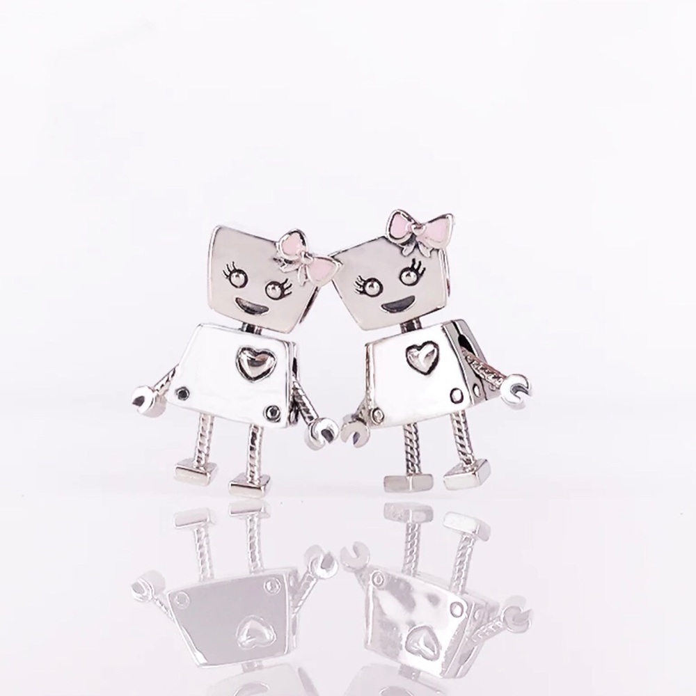 925 Sterling Silver Bella Bot Girl Charm